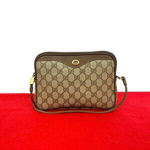 Gucci Vintage GG Logo Pattern Leather Shoulder Bag